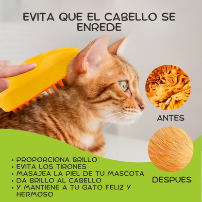 CEPILLO A VAPOR 3 EN 1 PARA UN MEJOR CUIDADO DE TU MASCOTA