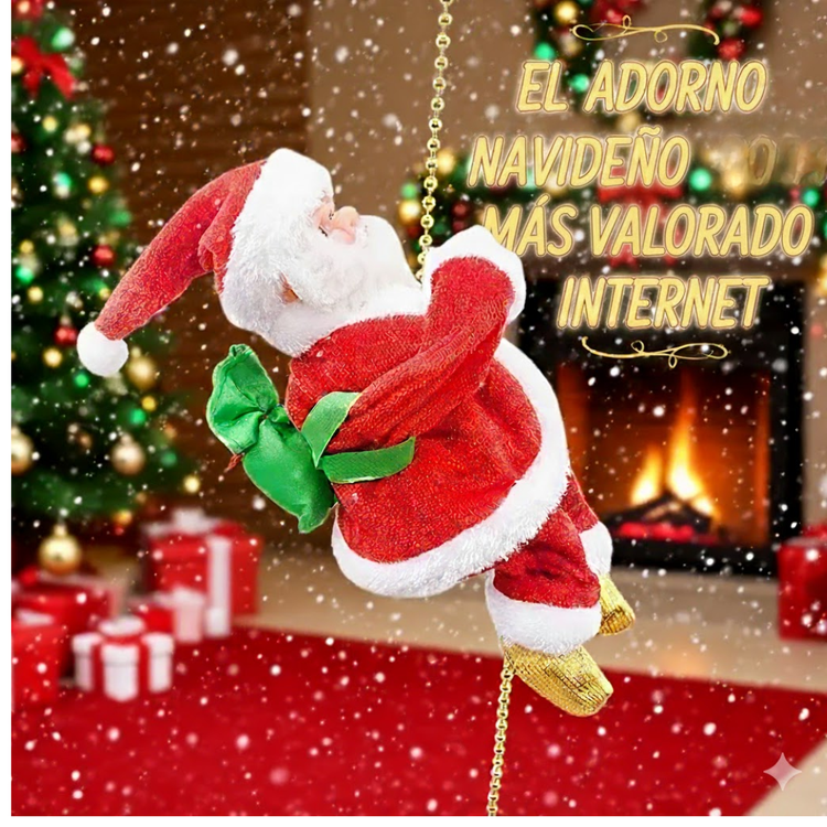 Santa Claus Escalador con Movimiento Real para Decoración Navideña