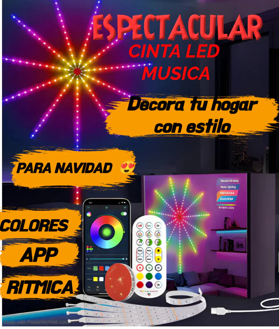 Tiras Led con Forma de Fuego Artificial, Convierte tu casa en un show navideño!