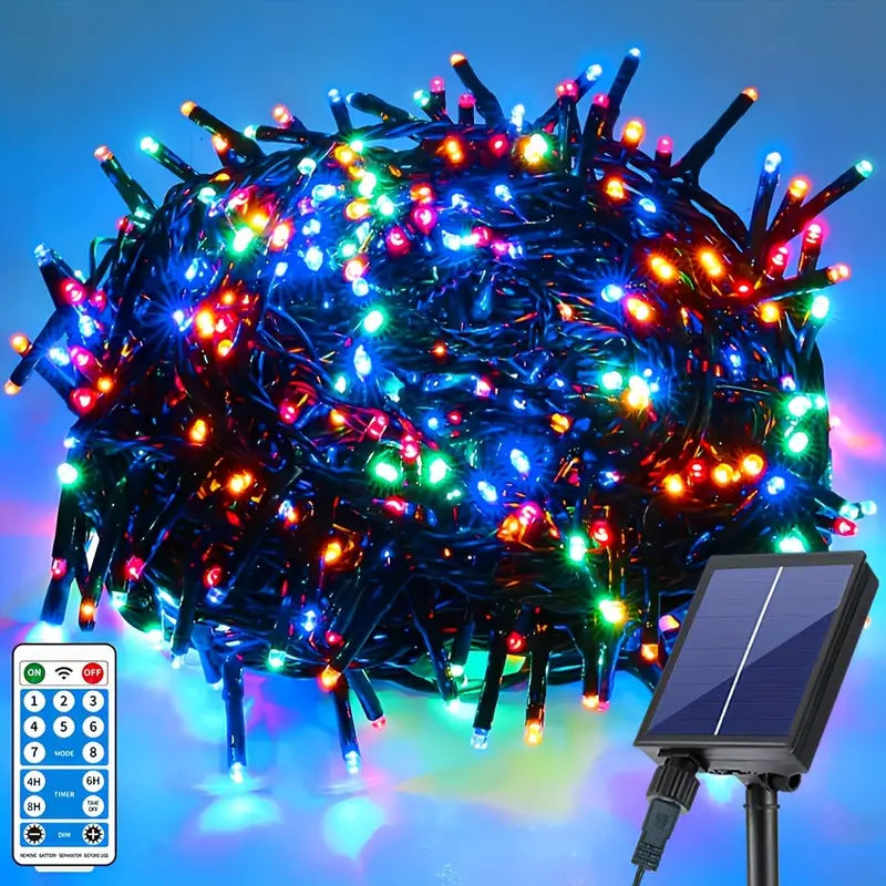 Luces Navideñas con Panel Solar