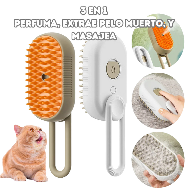 ''Cepillo a Vapor para Mascotas'', limpias, desenredas e hidratas con un solo paso.