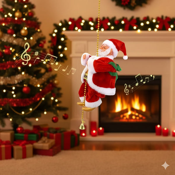 Santa Claus Escalador con Movimiento Real para Decoración Navideña